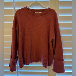 Women's Cozy Pink Crew Neck Sweater